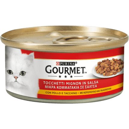 GOURMET Rosso Gatto Tocchetti Mignon in Salsa con Pollo e Tacchino