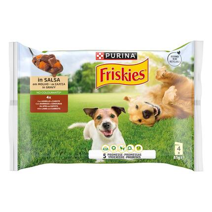 FRISKIES Cane Bocconi in salsa con Agnello e Carote