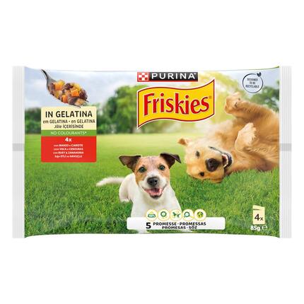 FRISKIES Cane Bocconi in gelatina con Manzo e Carote