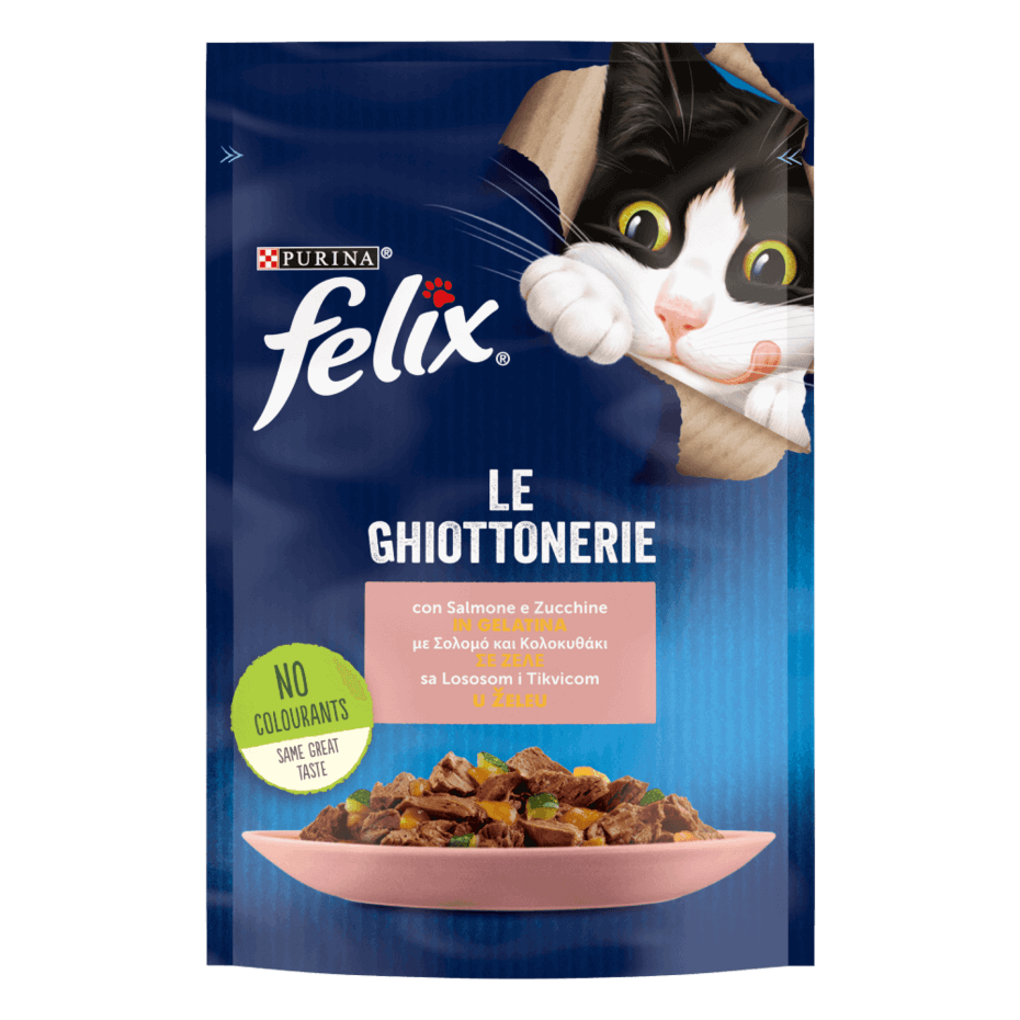FELIX Le GHIOTTONERIE Gatto con Salmone e Zucchine in Gelatina