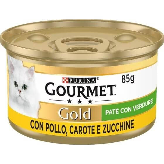 GOURMET Gold Gatto Patè con Verdure, con Pollo, Carote e Zucchine